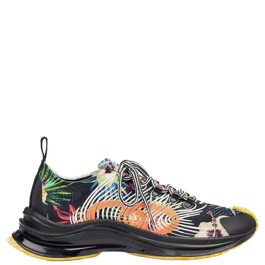 Men`s Gucci Black Fabric Technical Running Sneaker 698547 - Black