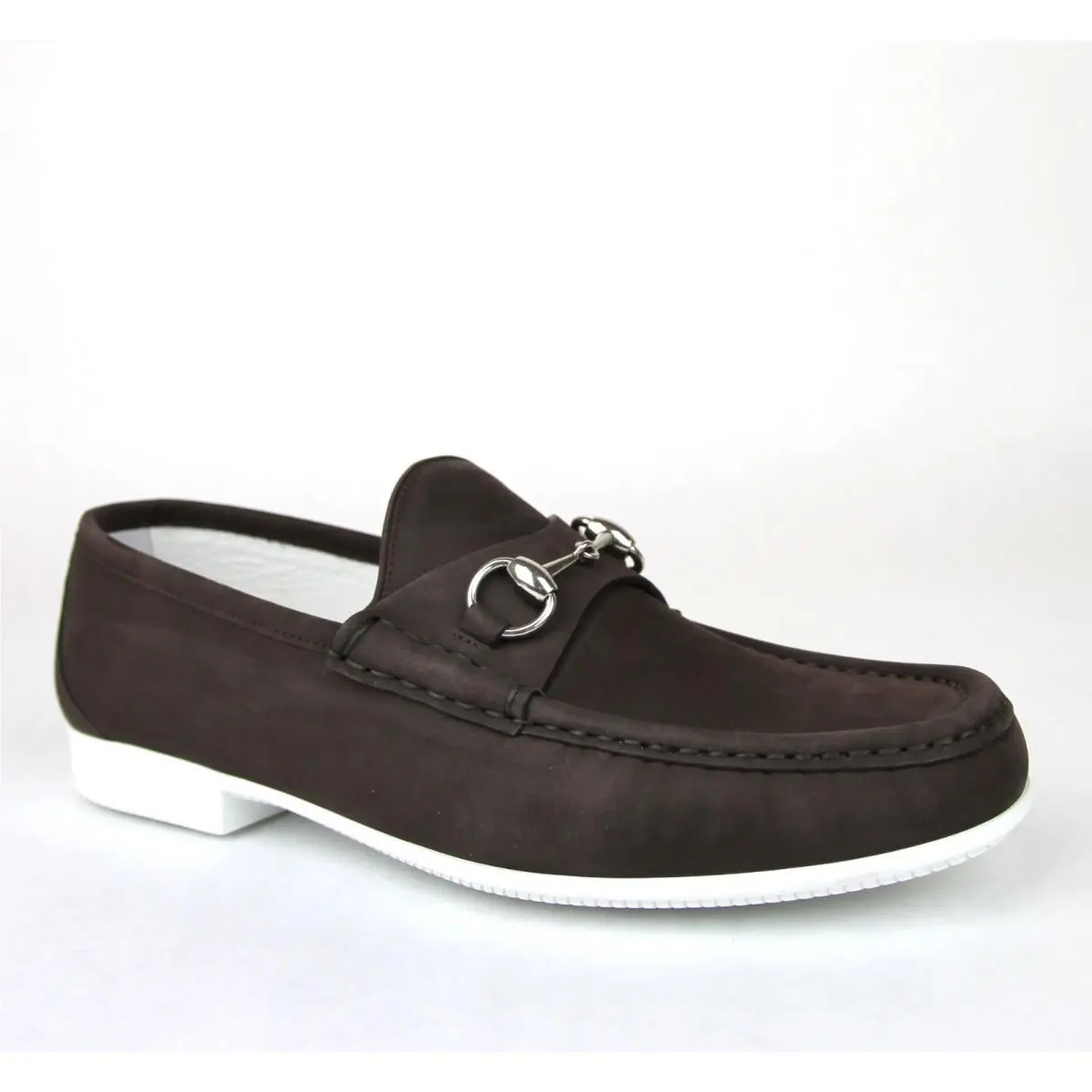 Mens Suede Horsebit Loafer Moccasin 337060 BHO00 Dark Brown by Gucci