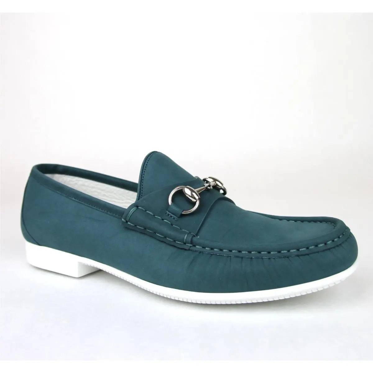Mens Suede Horsebit Loafer Moccasin 337060 BHO00 Teal by Gucci