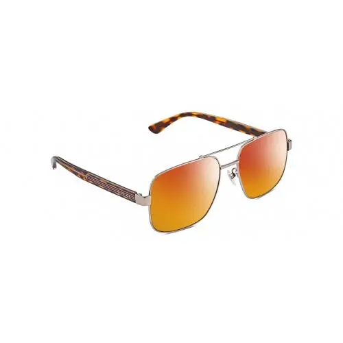 GG0529S Unisex Pilot Polarized Sunglasses Ruthenium Tortoise 60mm 4 Opt Red Mirror Polar by Gucci