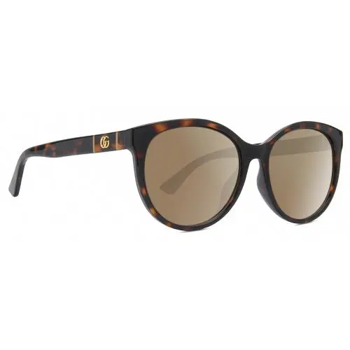 GG0636SK Womens Round Polarized Sunglasses Tortoise Havana Gold 56mm 4 Opt Amber Brown Polar by Gucci