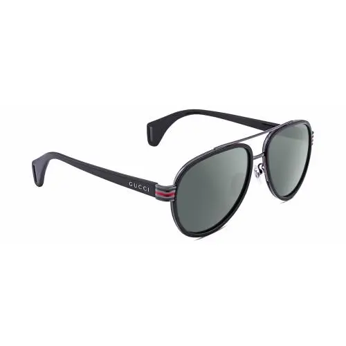 GG0447S Unisex Pilot Polarized Sunglasses Black Gunmetal 58 mm 4 Options by Gucci