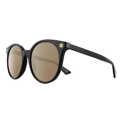 GG0091S Women Round Designer Polarized Sunglasses Black Gold 52mm 4 Option Amber Brown Polar by Gucci