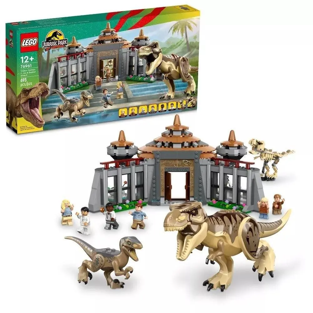 Lego Jurassic Park Visitor Center T-rex Raptor Attack Building Set 76961
