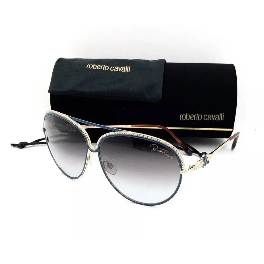 Roberto Cavalli Sunglasses 721S 28B Rose Gold/blue 62•11•140 with Case
