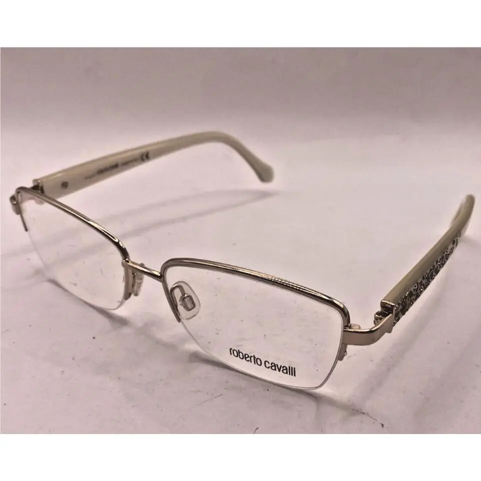 Roberto Cavalli Gold and Creme Frames Only Eyeglasses Phakt 929 028 53-15-135