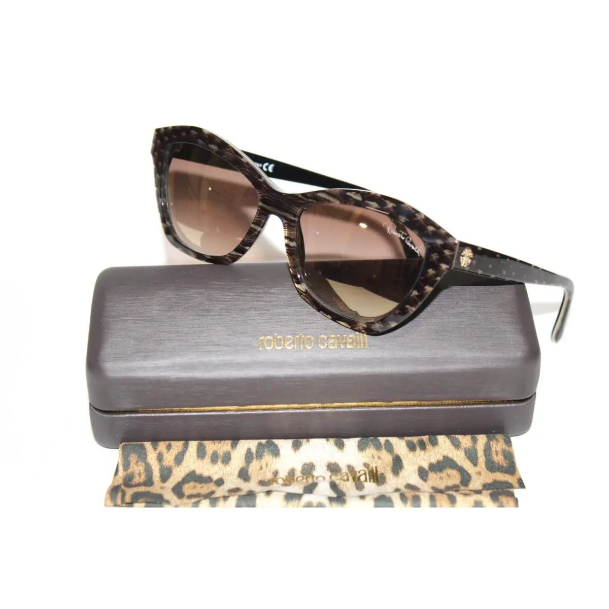 Roberto Cavalli Alamak 796S 05F Brown Gold Sunglasses 57-17-140 W/case Italy