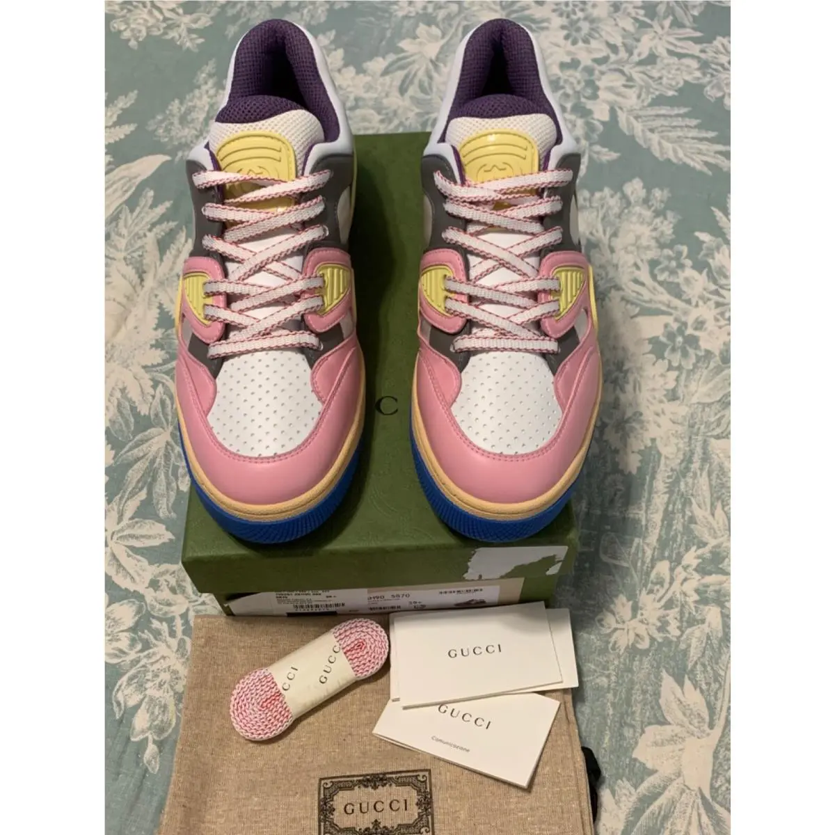 Gucci Basket Lace up Demetra Leather Women’s Sneaker Size EU39.5 US9.5