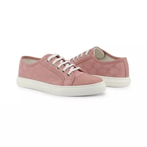 Gucci Tess S Gomma Rose GG Monogram Sneakers Size 38