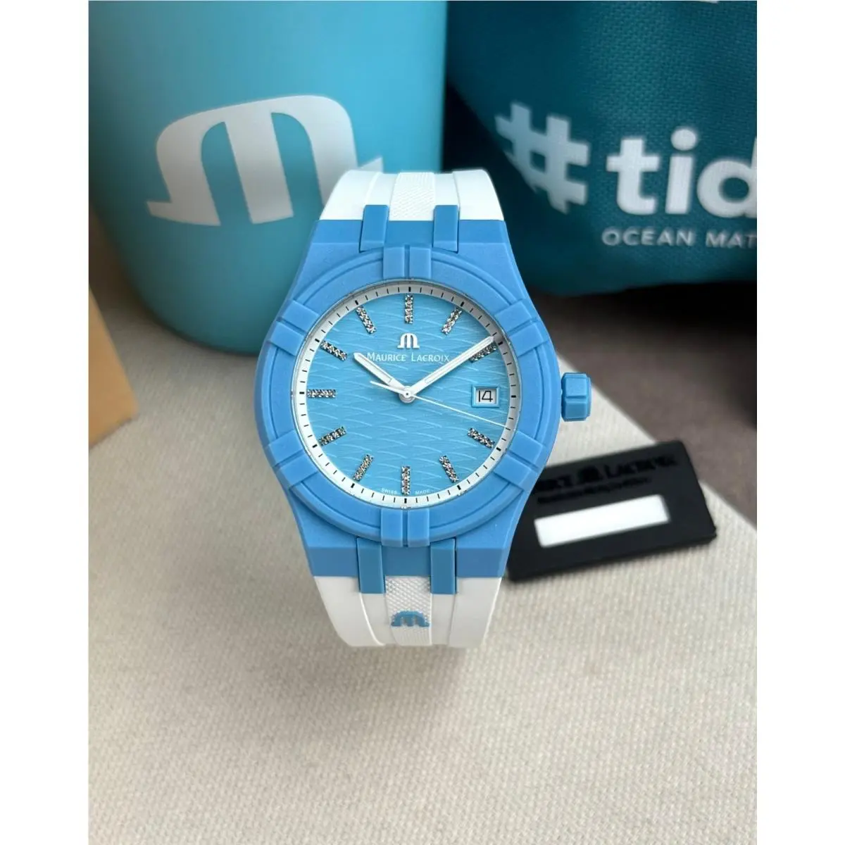 Aikon Tide Diamond Blue Dial AI2008-AAAA1-3A0-0 Swiss Quartz by Maurice Lacroix