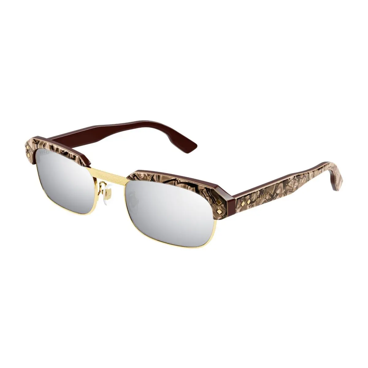 Gucci GG1480S Spotted Brown/silver Mirrored 002 Sunglasses