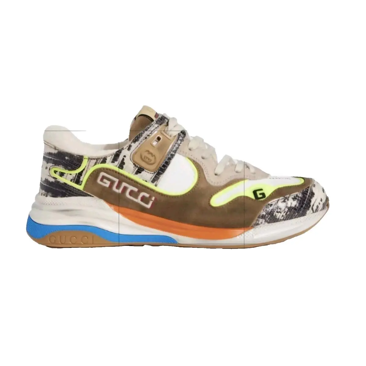 Gucci Tejus Sneakers Men’s US 14.5 UK 14 Ultrapace Suede Beige White Logo