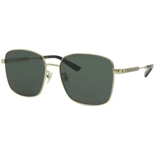 Gucci GG0852SK-001 Unisex Square Designer Sunglasses Shiny Gold Black/green 58mm - Frame: Multicolor, Lens: Multicolor