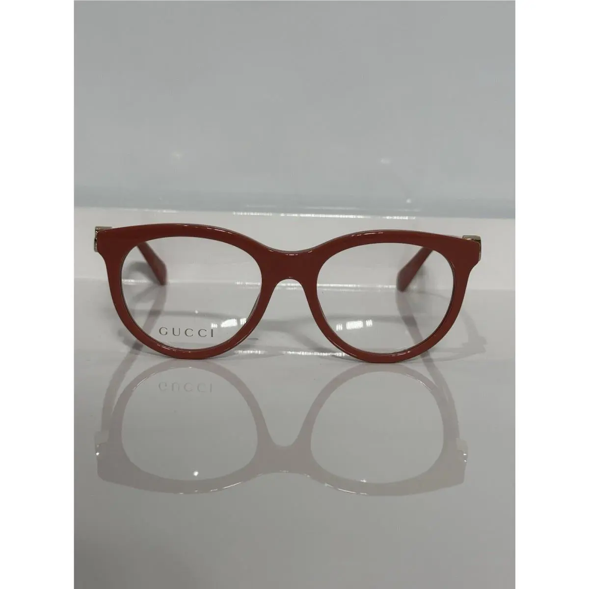 Gucci GG1074O Pink Round Acetate Woman’s Eyeglasses 49mm