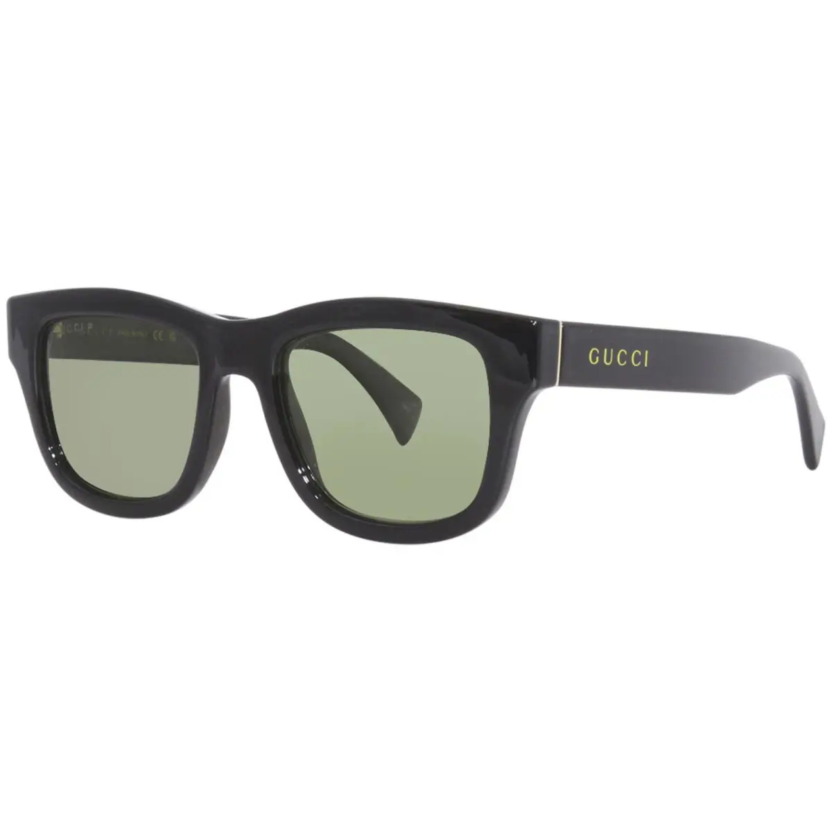 Gucci GG1135S 001 Sunglasses Men`s Black/polarized Green Lens Square Shape 51-mm