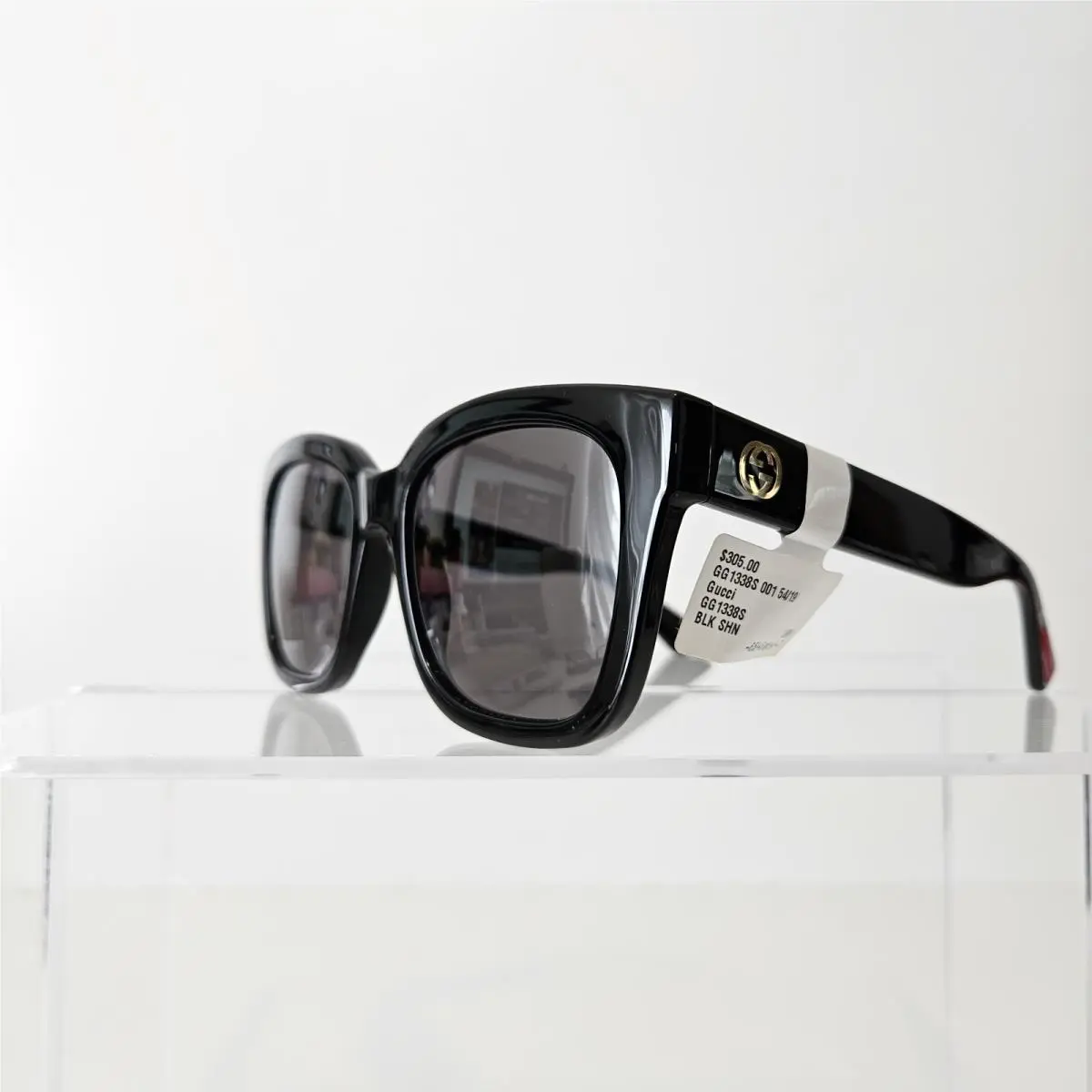 Gucci Sunglasses GG1338S 001 Black Grey Square Oversized Women`s Designer
