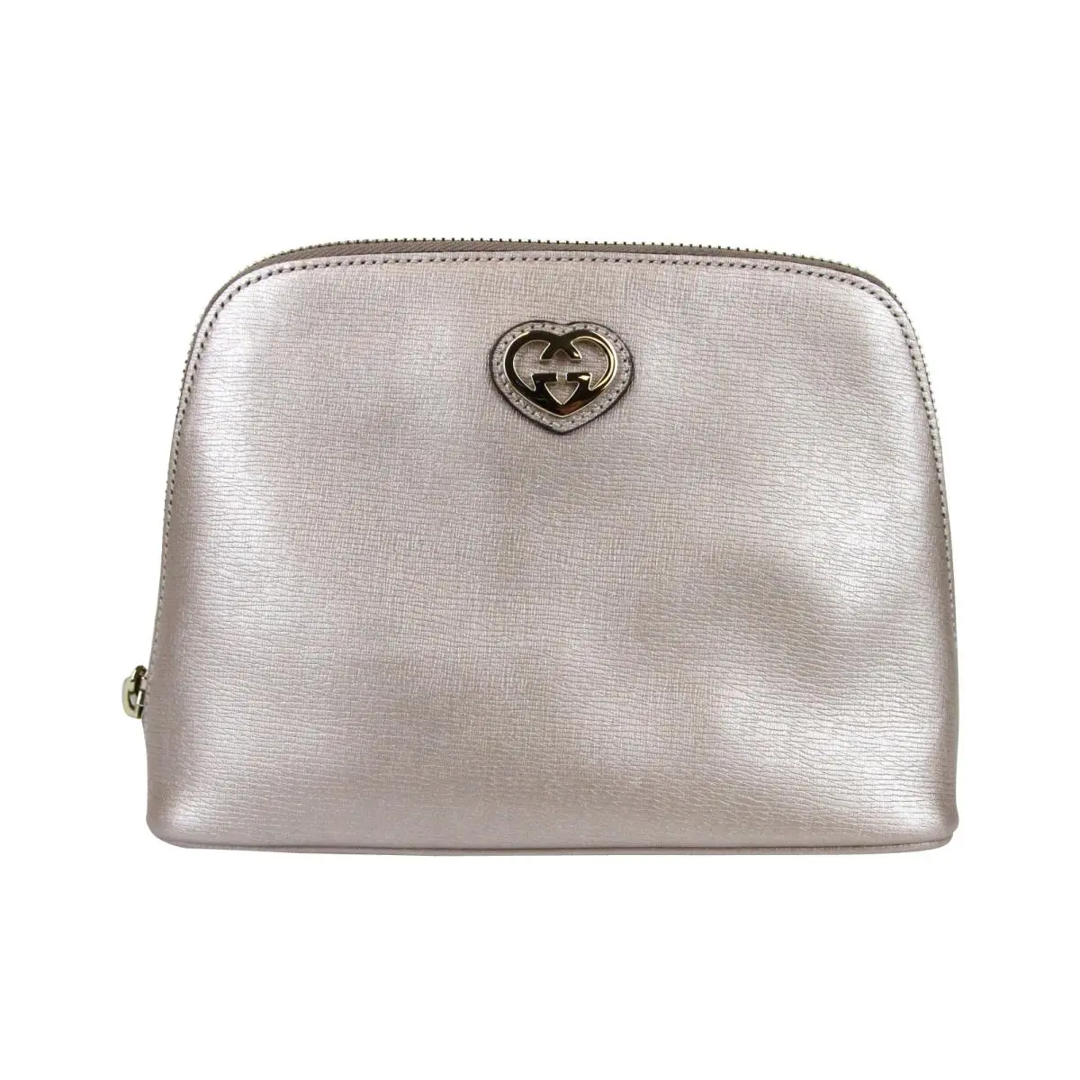Leather Pouch Clutch Bag W/heart Pink Large 338189 5711 s by Gucci