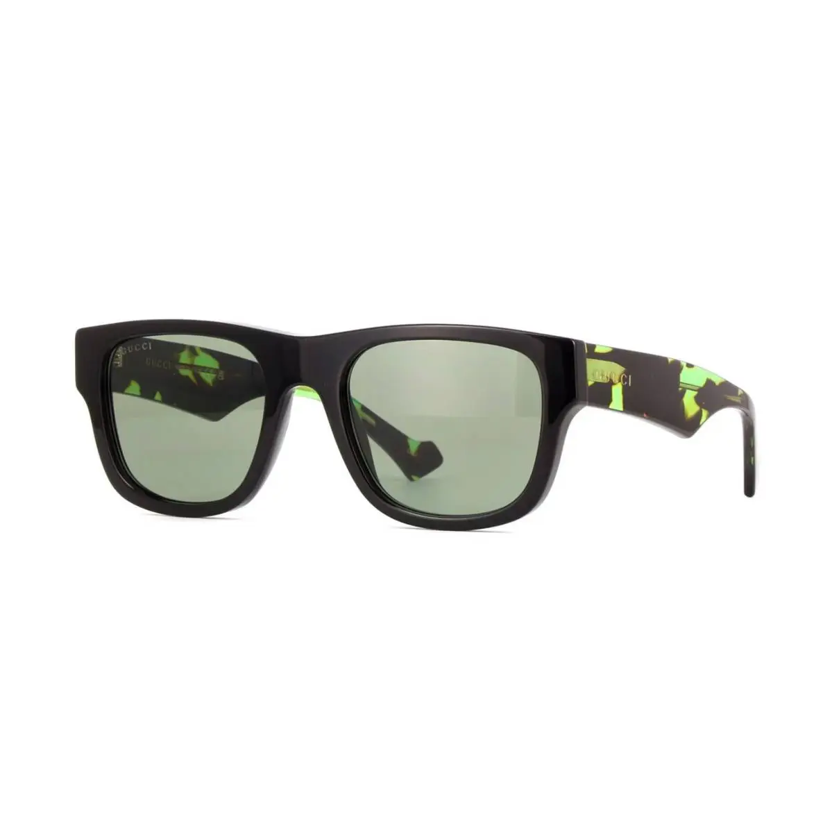 Gucci GG1427S Black and Green Havana/light Green 005 Sunglasses