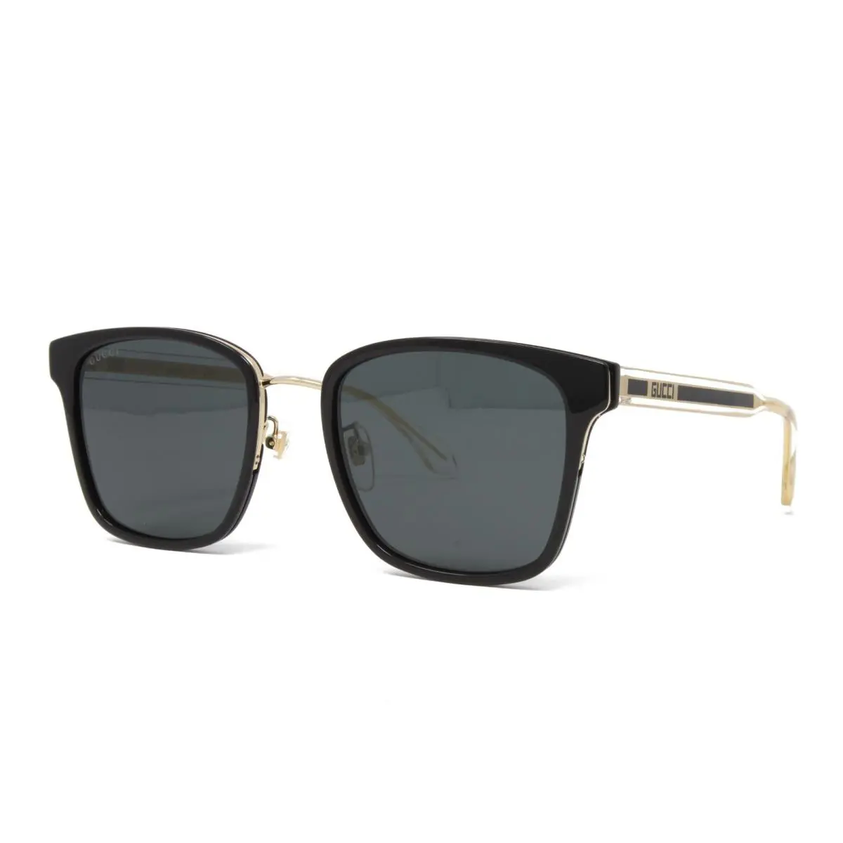 Gucci Men`s Square Sunglasses GG0563SKN-001 Black Crystal 55mm Gray Lens
