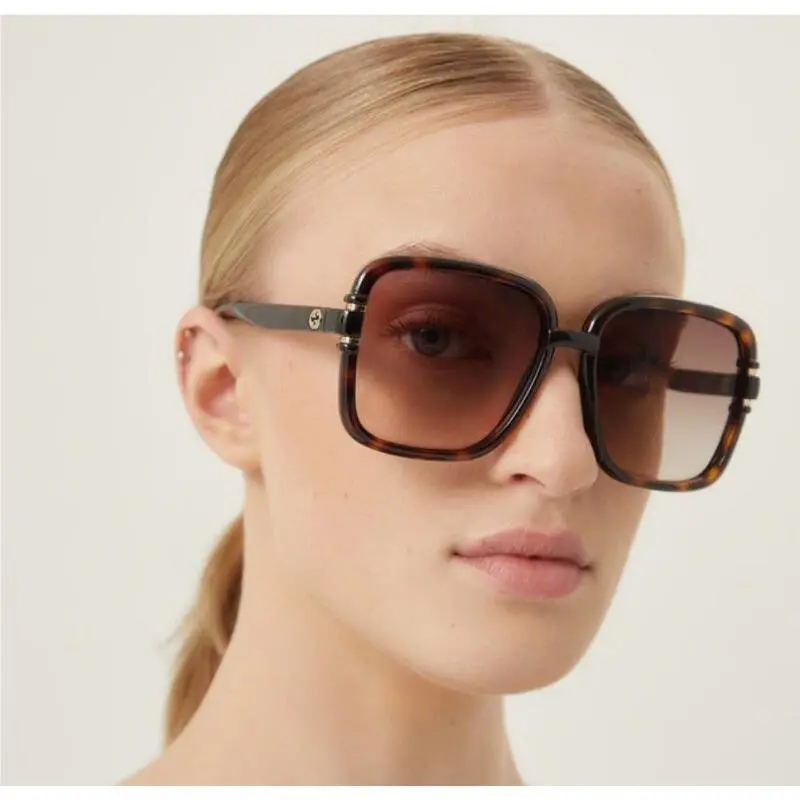 Gucci GG1066S 002 Women’s Square Havana Brown Women Sunglasses Gucci