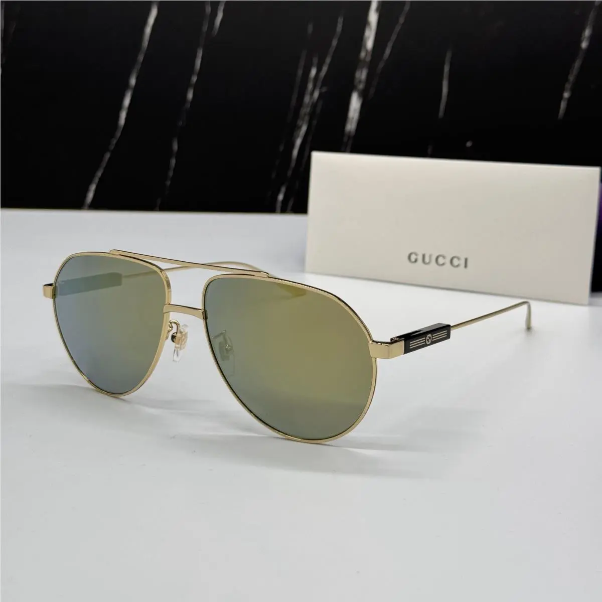 GG1311S 002 Gucci Aviator Unisex Gold Sunglasses Gucci