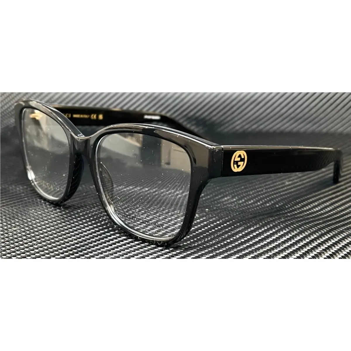 GG1340O 001 Black Gold Women`s 54 mm Small Eyeglasses by Gucci