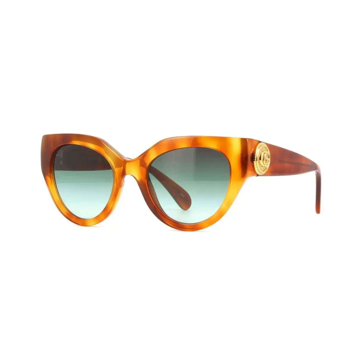Gucci GG1408S Brown Havana/blue Green Shaded 004 Sunglasses