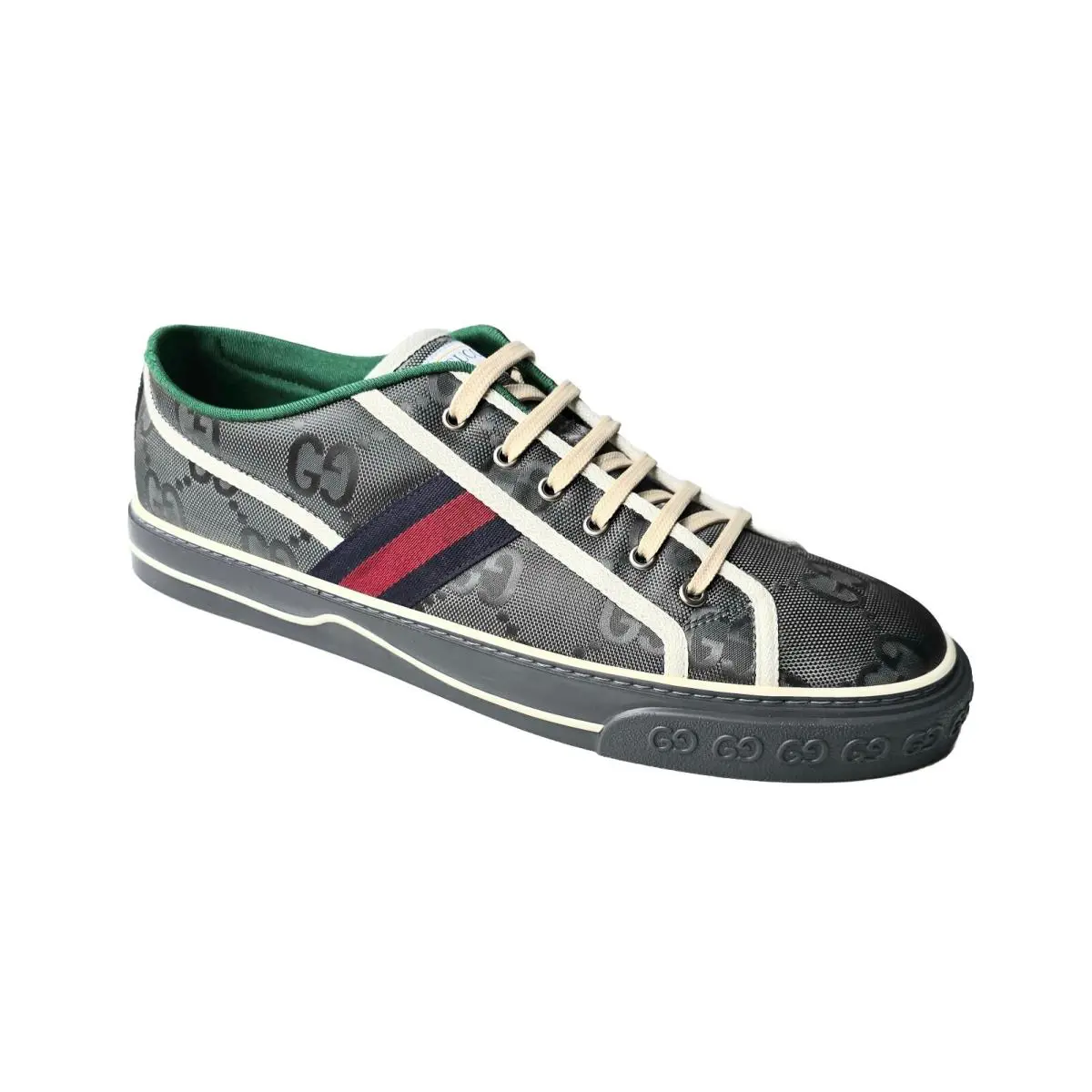 Gucci Men`s Sneakers GG Logo US 14.5 15 UK 14 Dark Gray Off-the-grid Tennis 1997