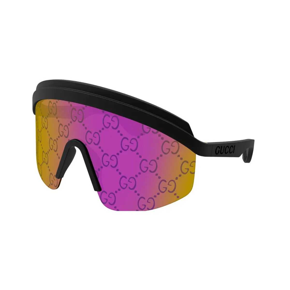 Gucci GG1477S Black/pink Logo Mirrored 004 Sunglasses - Frame: Black, Lens: Pink Logo Mirrored