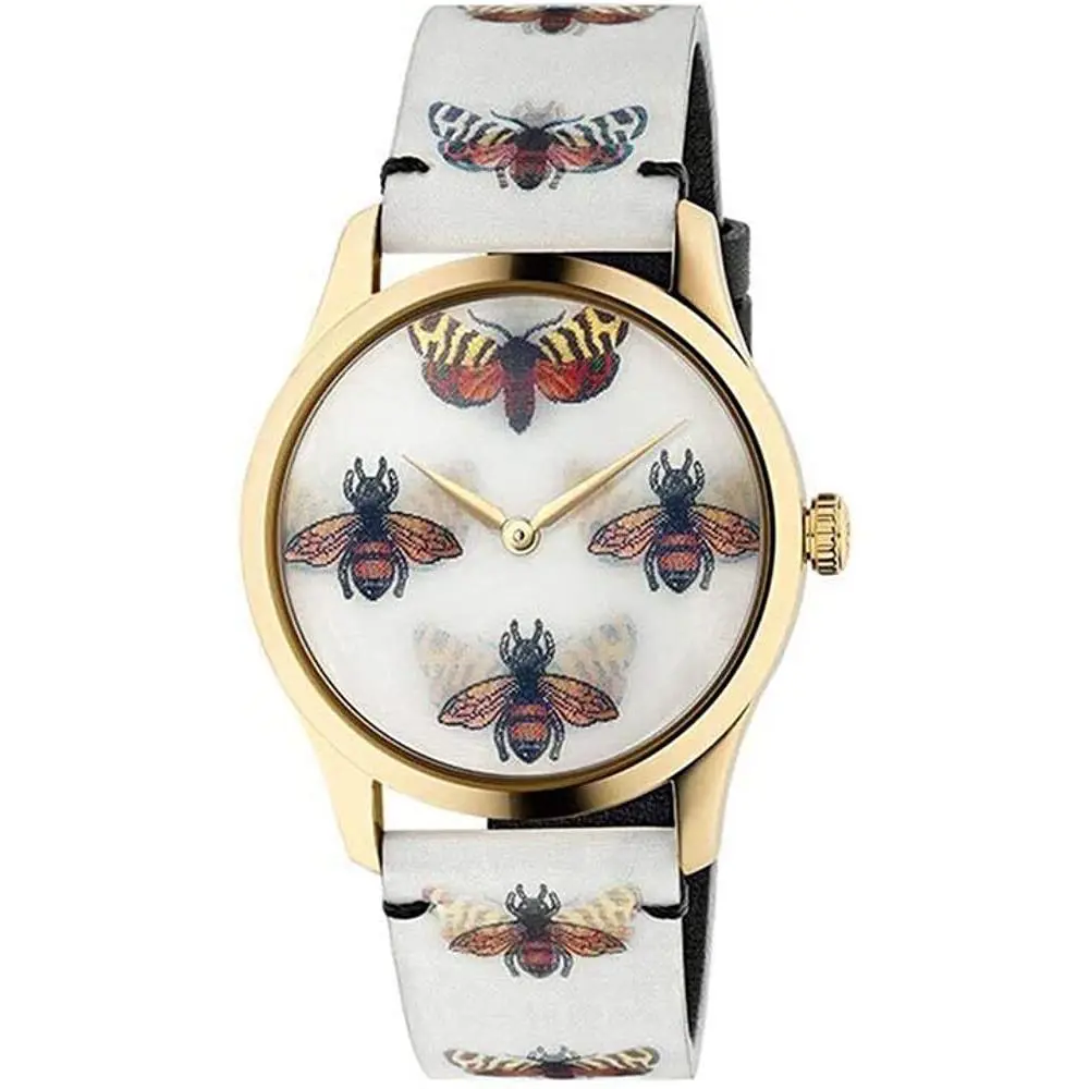 Gucci YA1264109 Bee Butterfly Floating Motif Hologram Dial Band Watch