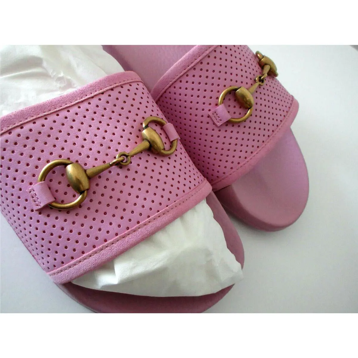 Gucci Women`s Pursuit Pink Slides G 39 US 9 498265