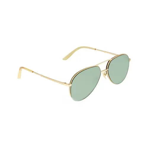Gucci GG0356S Unisex Pilot Designer Sunglasses Gold Yellow Crystal/green 59 mm - Frame: Multicolor, Lens: Multicolor