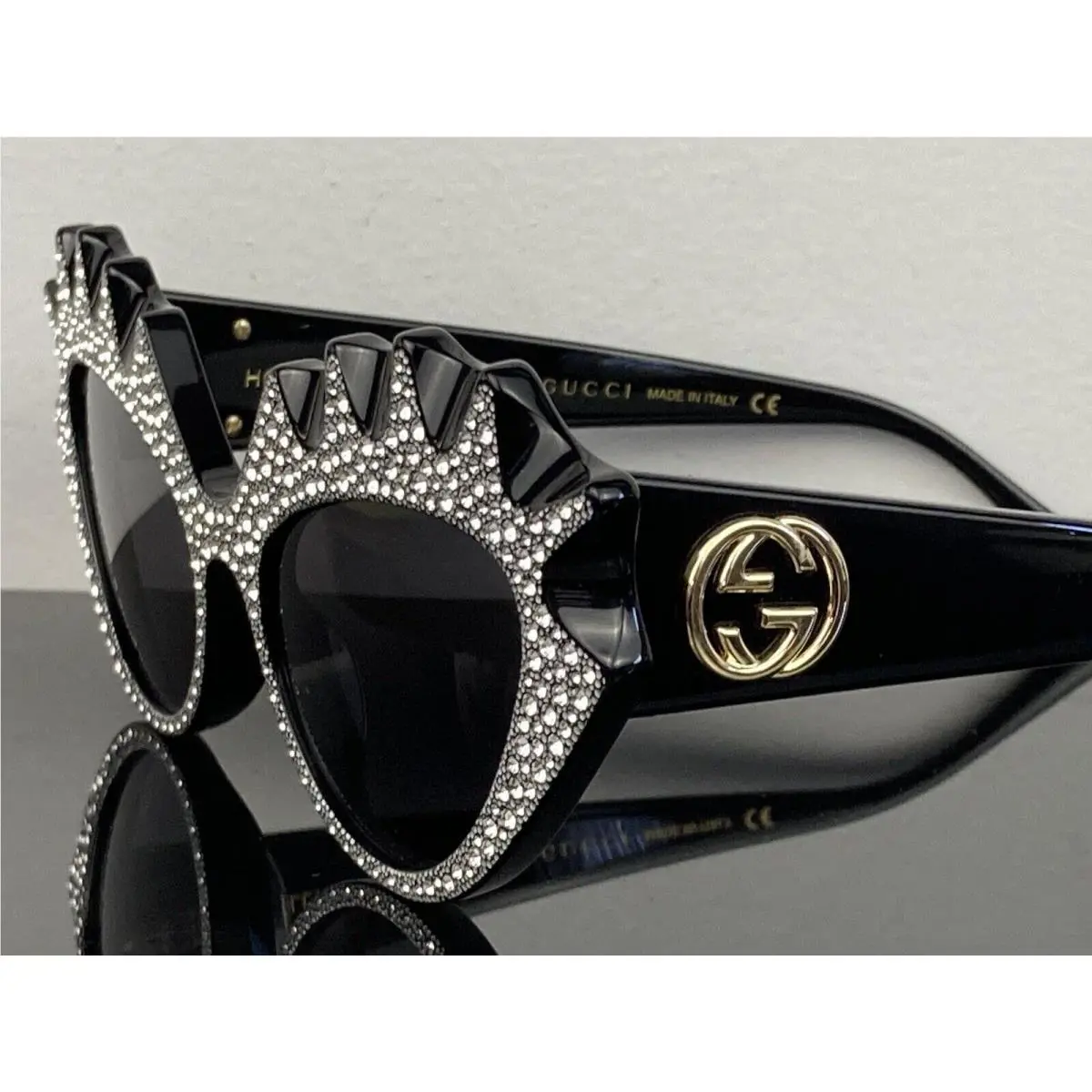 Gucci GG0781S 003 Hollywood Forever Women`s Cat Eye Crystal Sunglasses