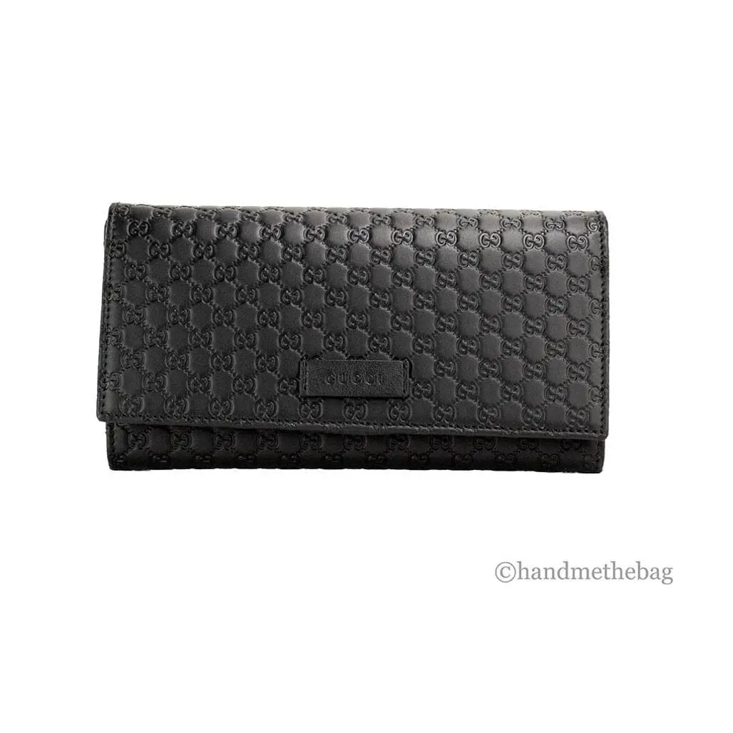 Gucci Microguccissima Monogram Logo Black Soft Margaux Leather Trifold Wallet