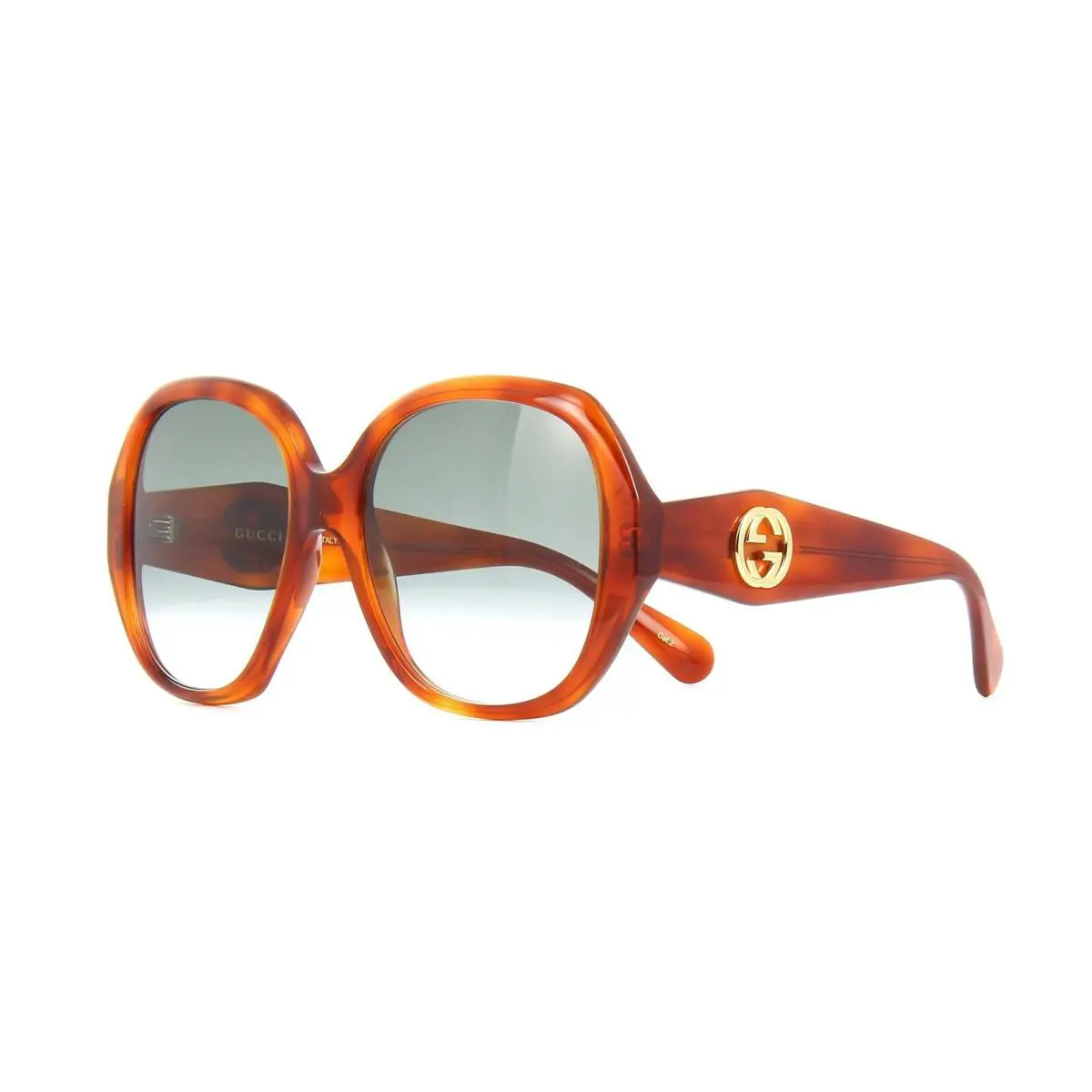 Gucci GG0796S Havana/green Blue Shaded 003 Sunglasses