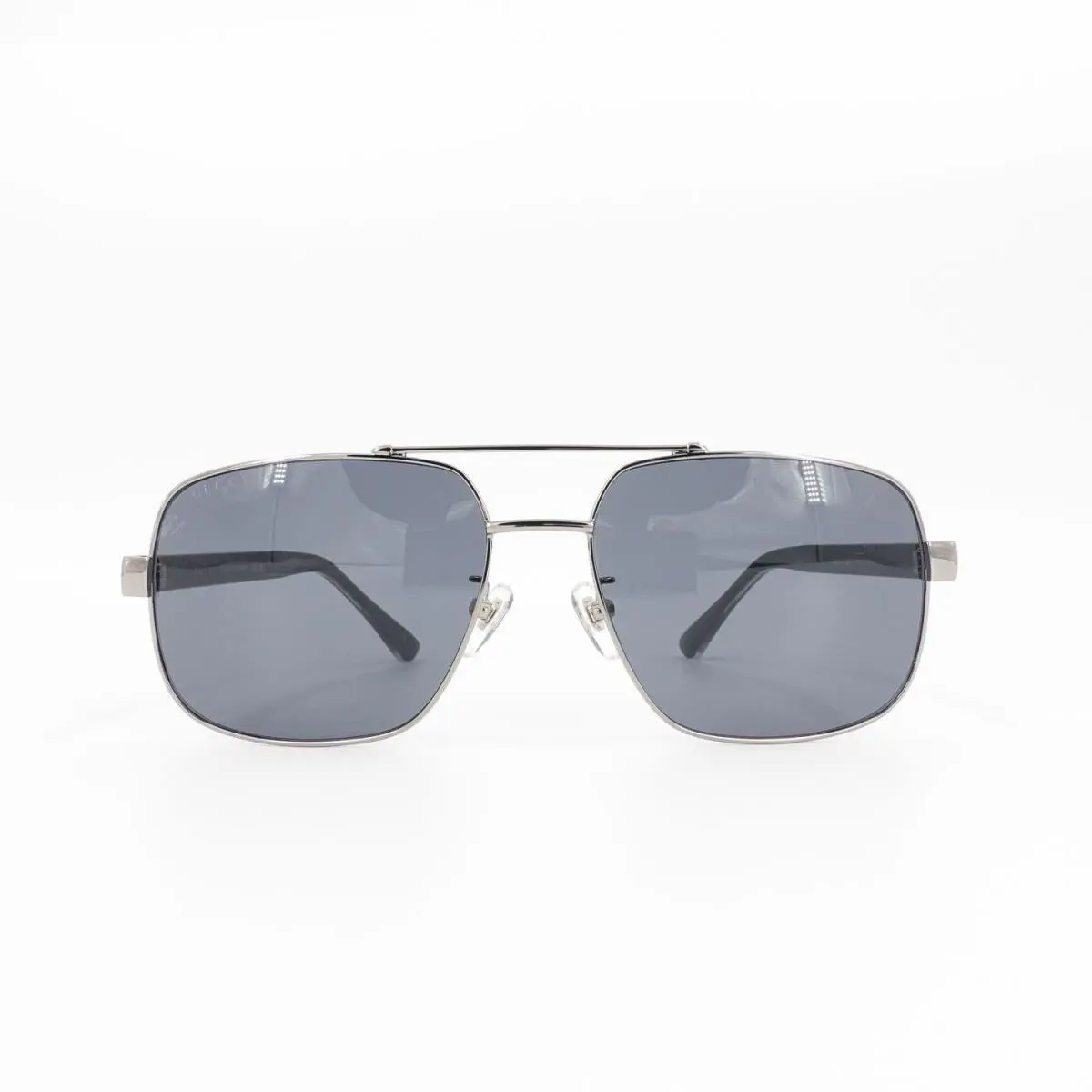 Gucci GG0529 Squared Aviator Sunglasses Silver Gray OS