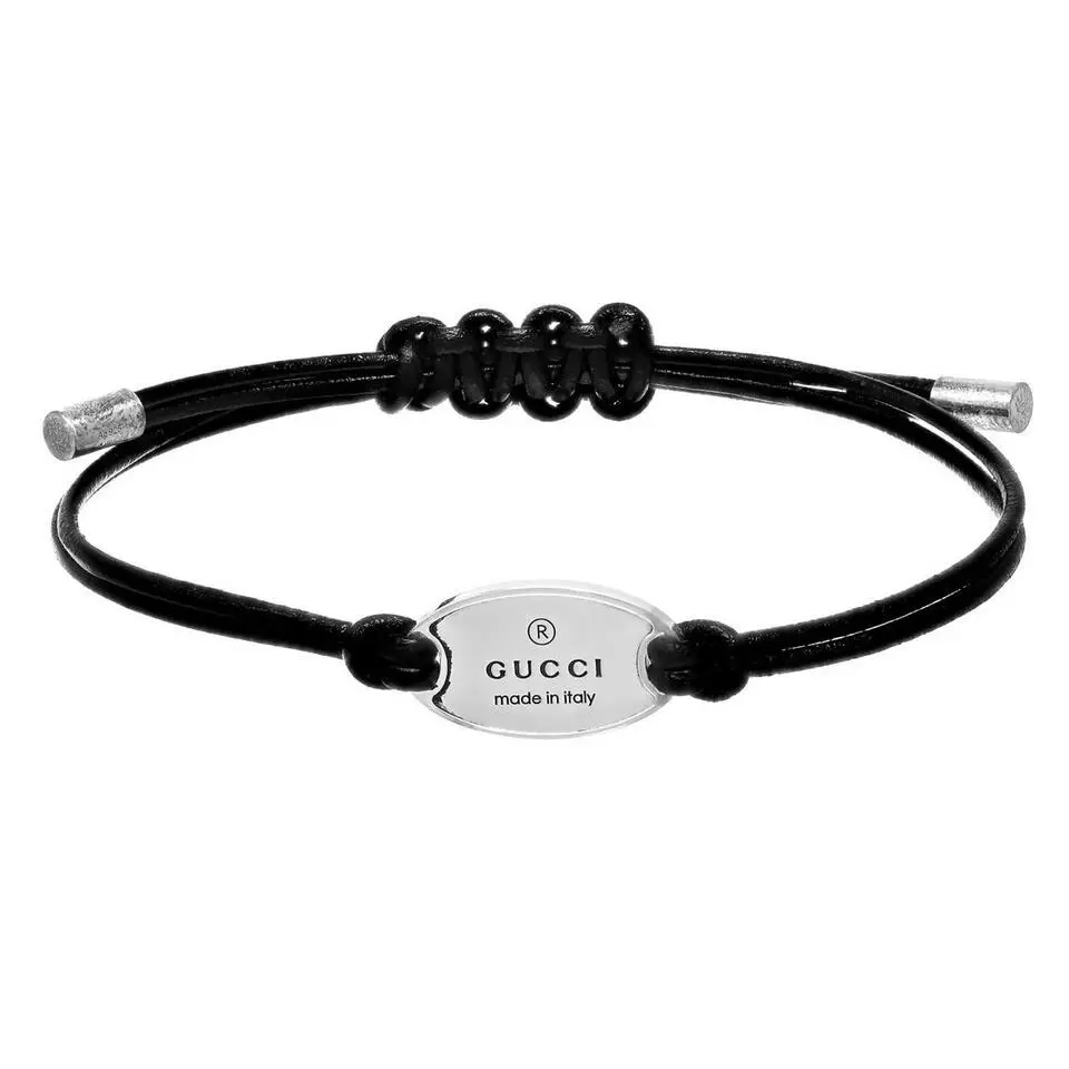 Gucci Trademark Tag Black Cord Bracelet YBA797194001