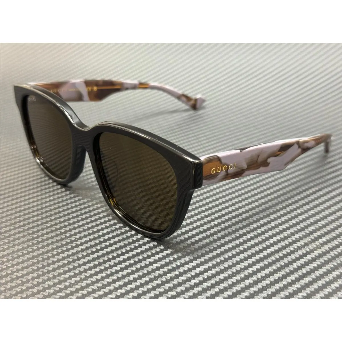 Gucci GG1430SK 004 Black Brown Men`s Large 57 mm Sunglasses