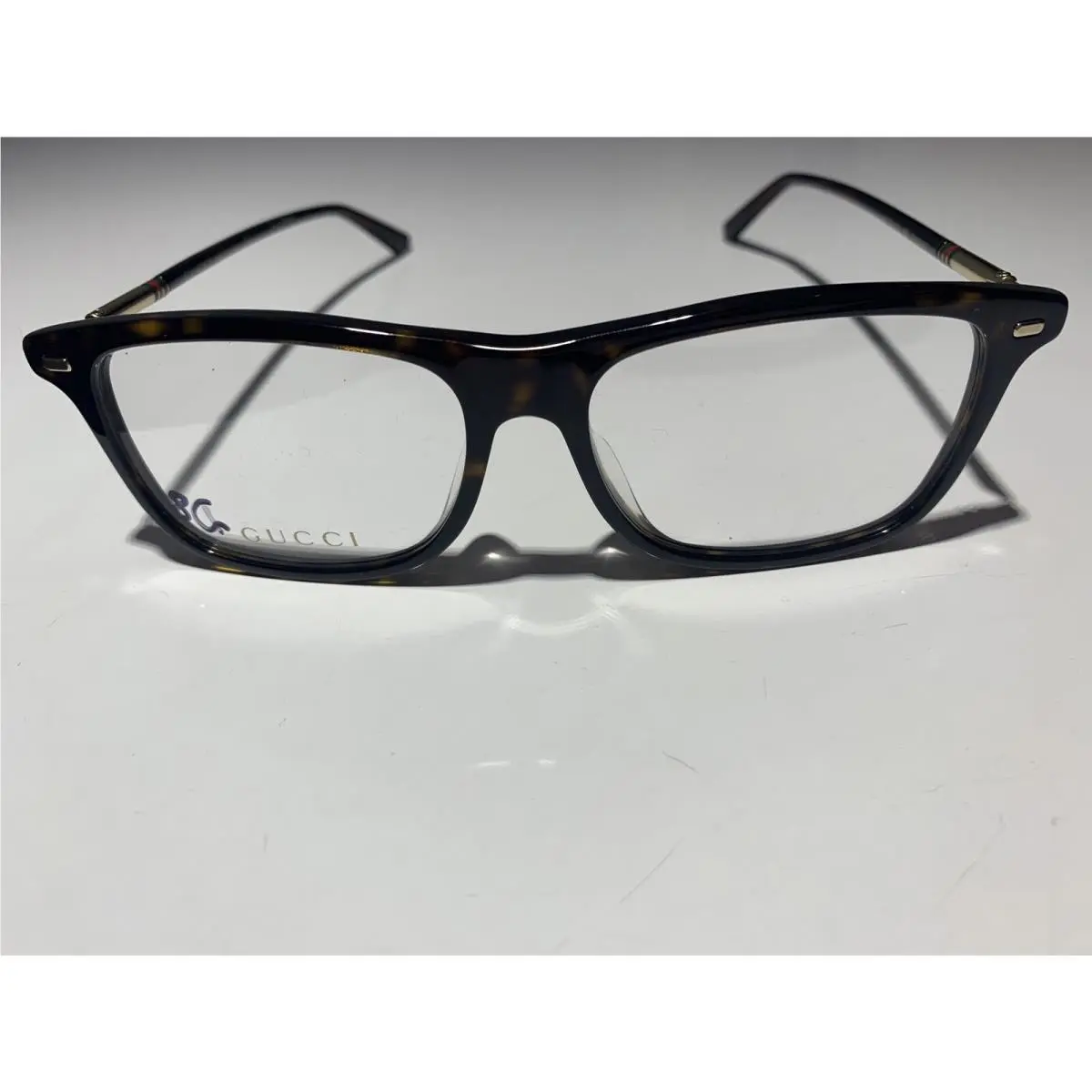 GG0519O 006 Square Havana Havana Gold Demo Lens 55 mm Men`s Eyeglasses by Gucci