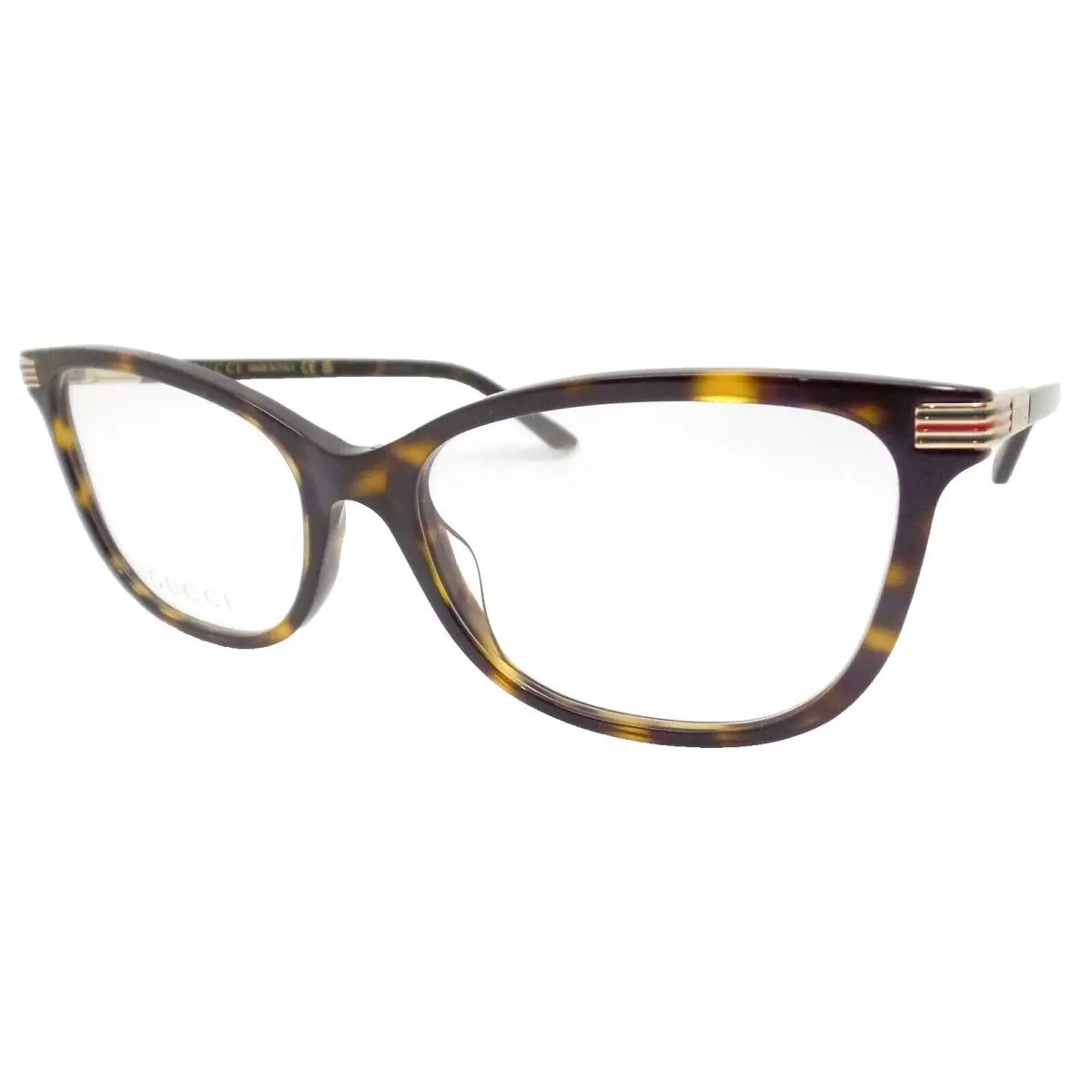 Gucci GG1451O 005 Havana 54mm RX Eyeglasses Frames - Frame: Havana with Gold, Green, Red Detailing