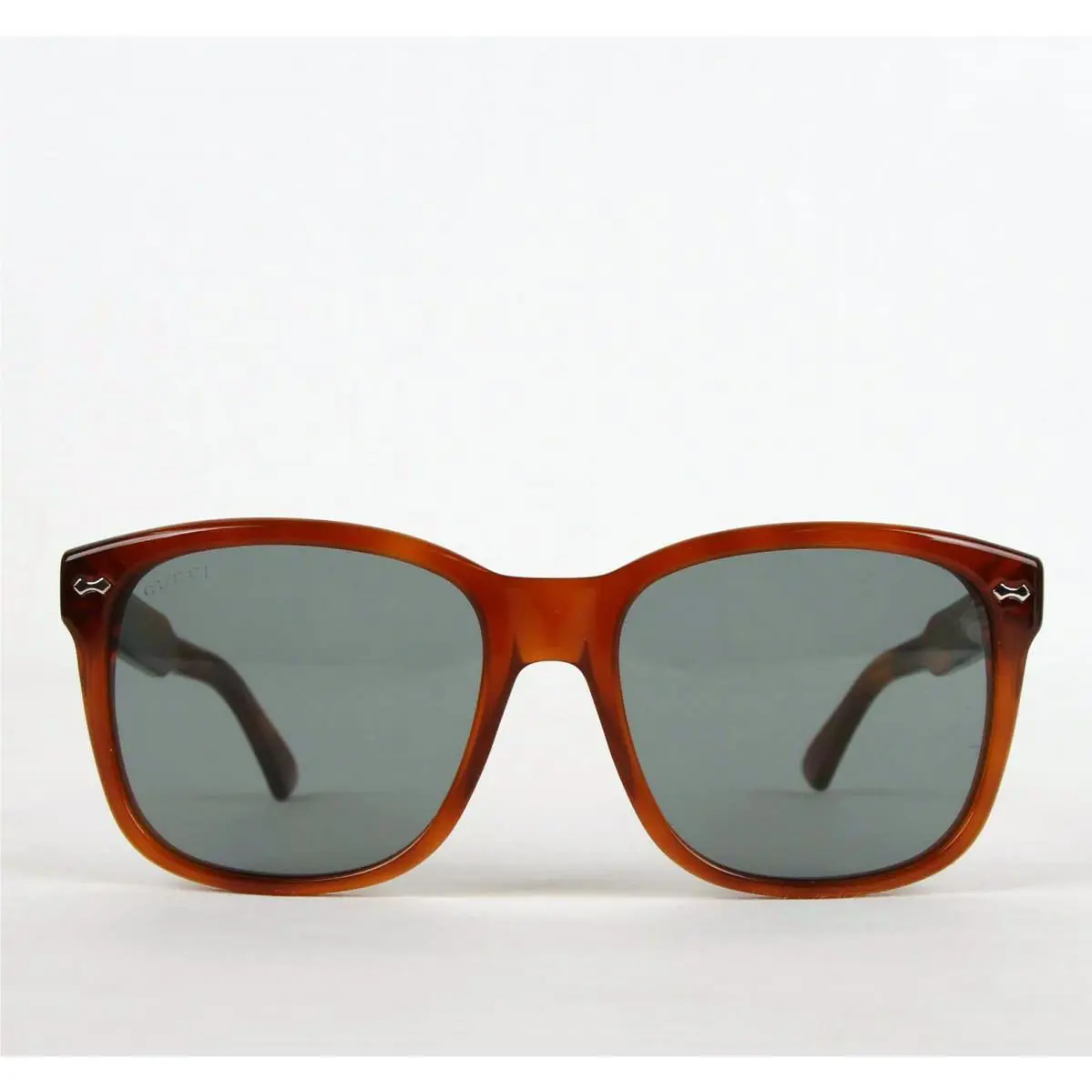 Gucci Havana Acetate Square Sunglasses Gray Green Lens GG0050S 002 414551 2262