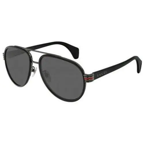 GG0447S - 001 Unisex Designer Pilot Sunglasses Black / Grey Polarized 58mm by Gucci