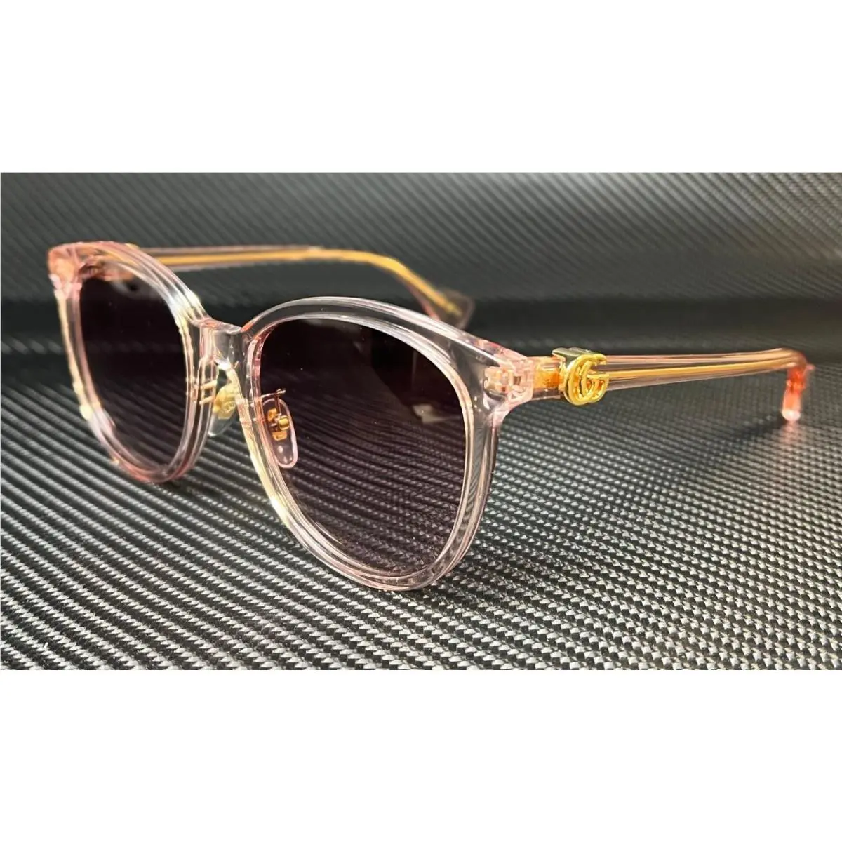 GG1180SK 005 Pink Transparent Violet Women`s 56 mm XL Size Sunglasses by Gucci