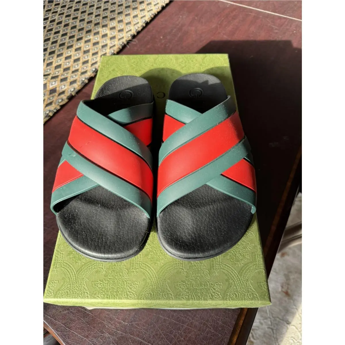 Gucci Strip Rubber Slide Women’s Size 37 6.5