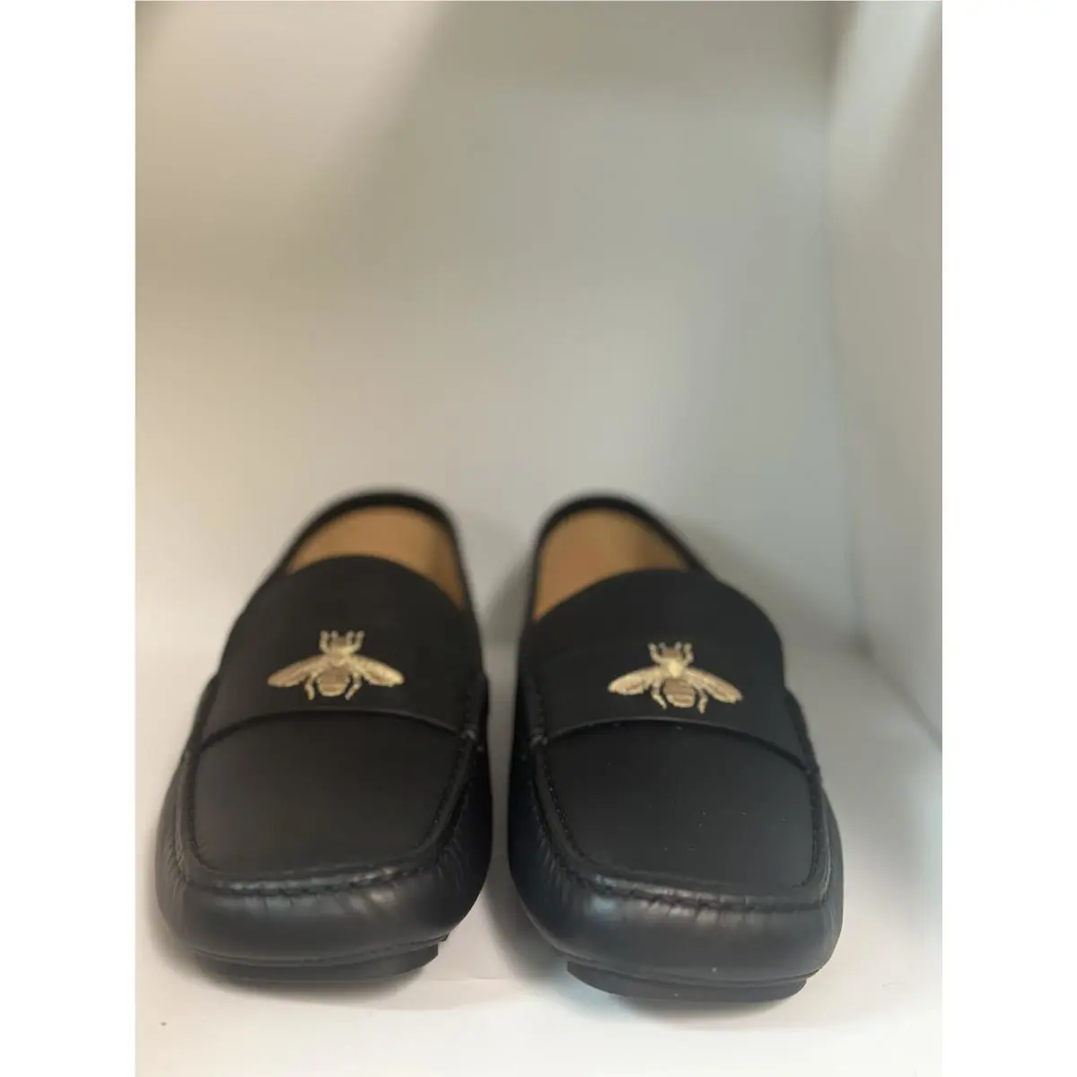 Men`s Gucci Leather Loafer Black Bee Size 9 473769 dtm20 1000
