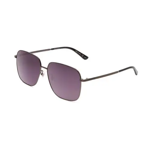 Gucci GG0987SA-001 Unisex Sunglasses in Ruthenium Silver Black/grey Smoke 60mm