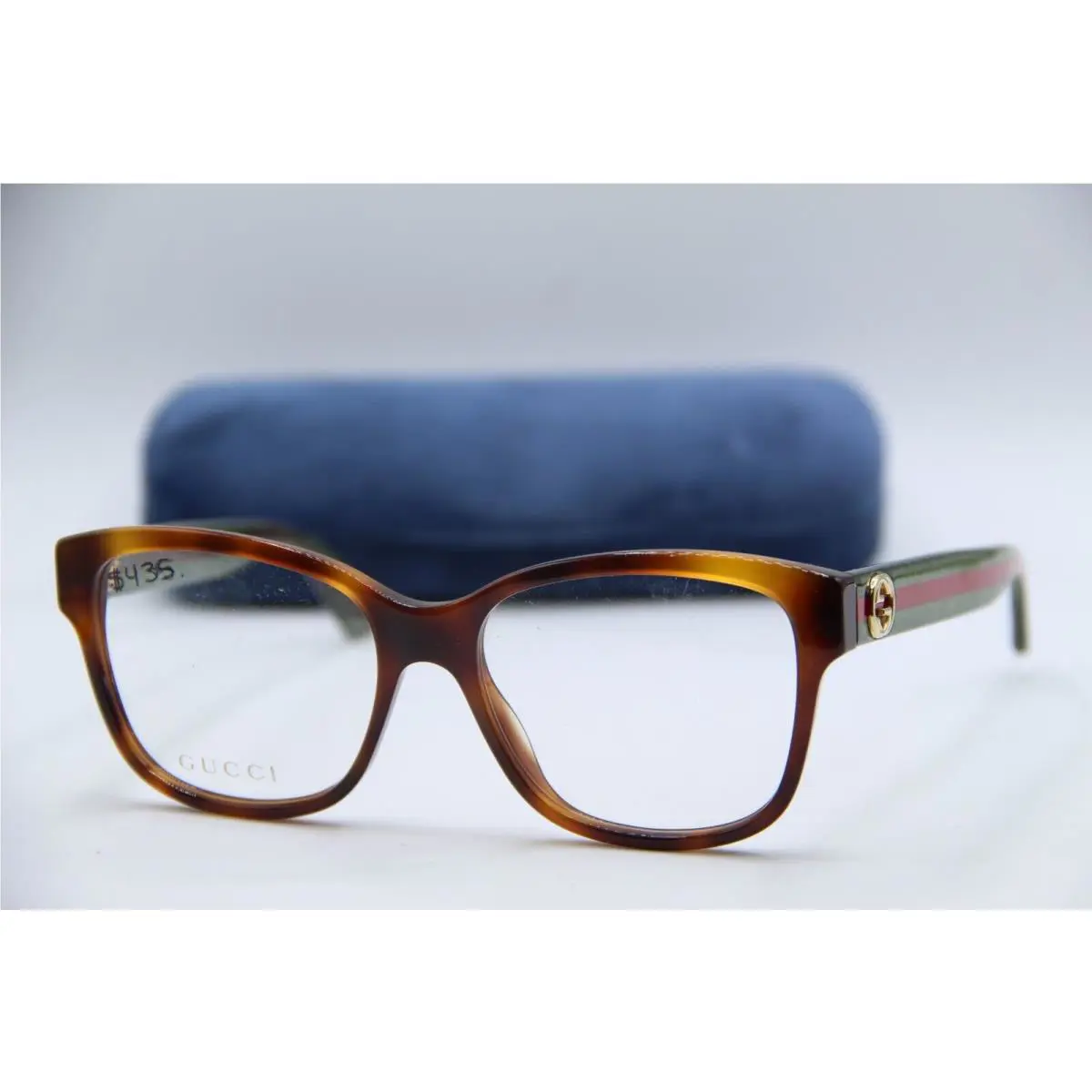 Gucci GG 0038O 002 Havana Green Gold Frames Sunglasses 54-17