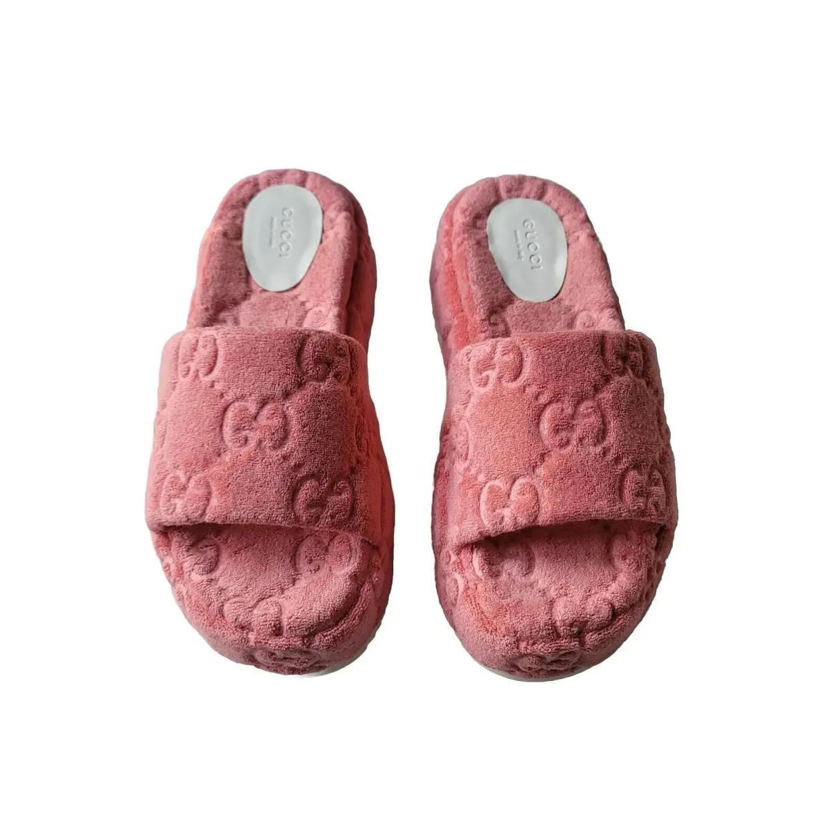 39 US 9 Angelina GG Logo Sponge Pink Monoriccio Wedges Platform Shoes by Gucci