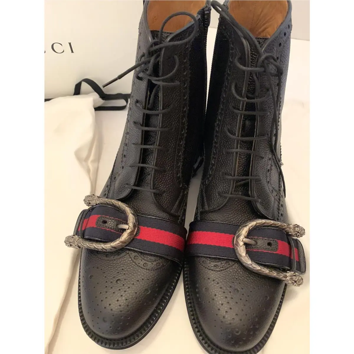 Gucci Men’s Brogue with Web Stripe Size 8/40