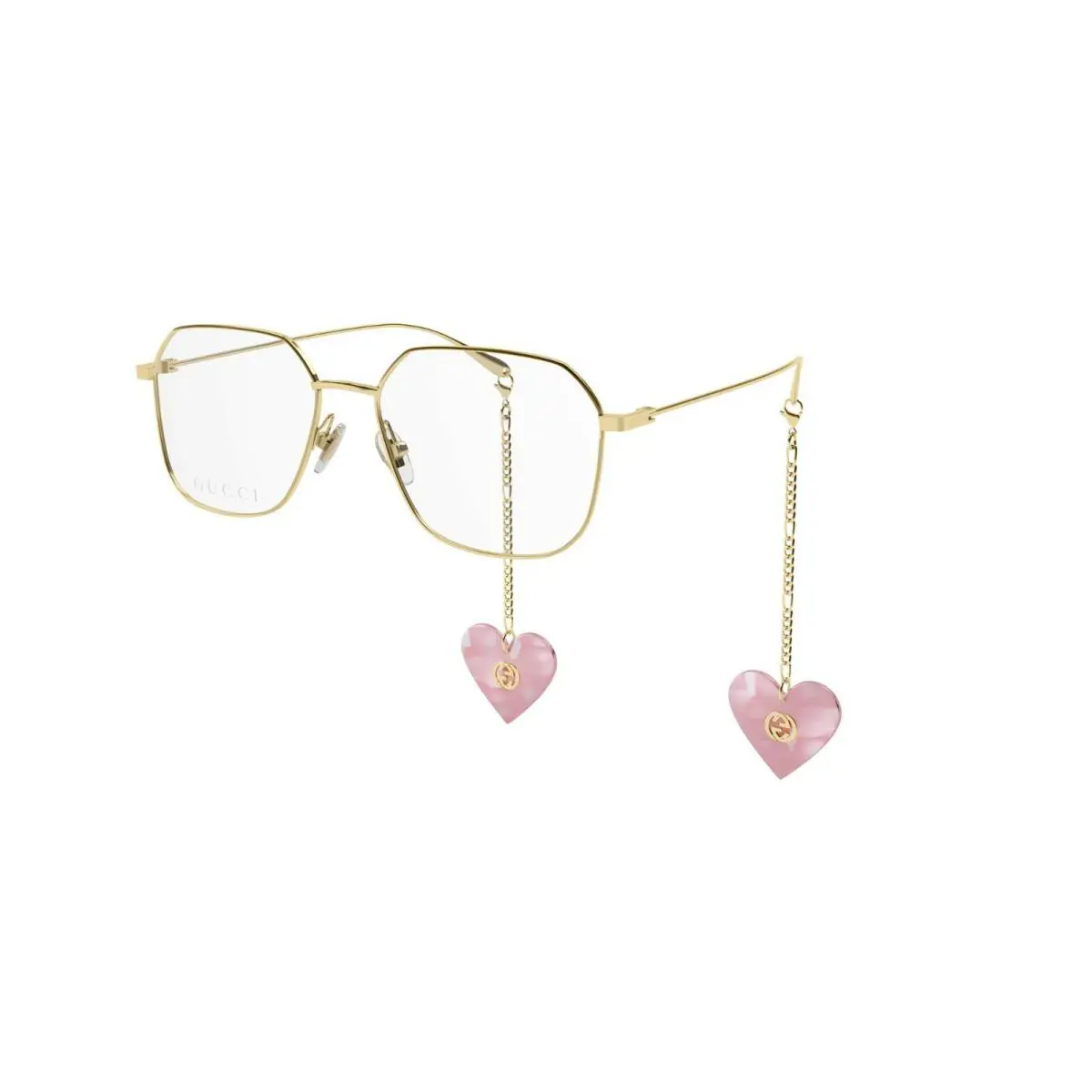 Gucci GG1032O Gold with Detachable Chain 001 Eyeglasses